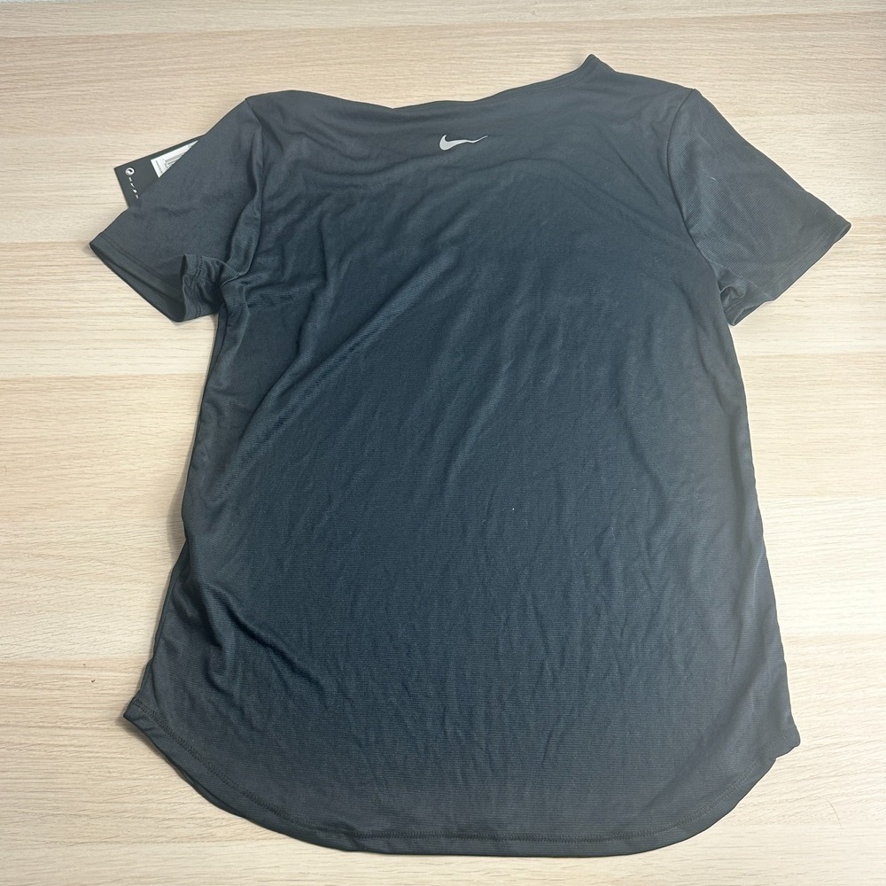NWT Nike Just Do It Dri Fit Womens Short Sleeve Running Shirt Black Size XS - Picture 4 of 4
